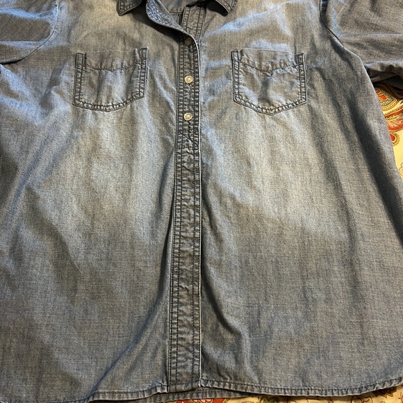 CHICO’S Shirt Chambray Top Blouse - Picture 6 of 11